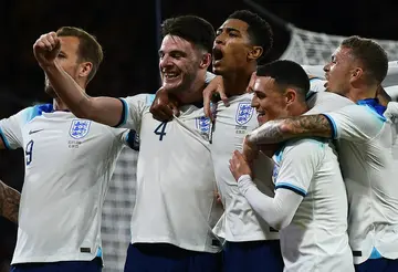 Jude Bellingham (centre)shone in England's 3-1 friendly win over Scotland