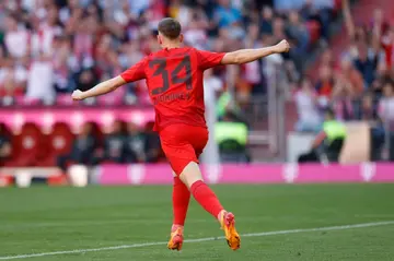Bayern Munich Lovro Zvonarek scored on his starting debut in a 2-0 win over Wolfsburg on Sunday