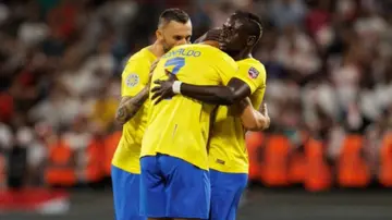 Cristiano Ronaldo, Al-Nassr, Sadio Mane, embrace, hug