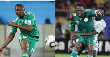Former Super Eagles player Chinedu Obasi played against Ghana at the 2010 AFCON staged in Angola. Photo credit: @thenff