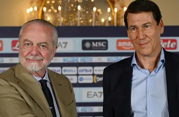 Rudi Garcia (R) has a tough job after taking over champions Napoli from Luciano Spalletti