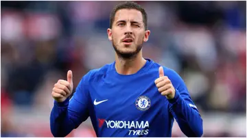 Eden Hazard after the Premier League match between Stoke City and Chelsea in 2017. Photo by Richard Heathcote.