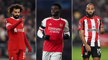 Mohamed Salah, Bukayo Saka, Bryan Mbeumo, Premier League, Brentford, Arsenal, Liverpool