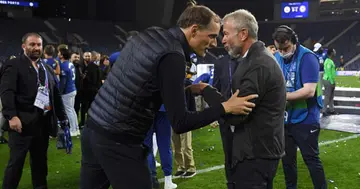 Roman Abramovic with Thomas Tuchel during Chelsea's Champions League final in Porto. Photo: Getty Images.