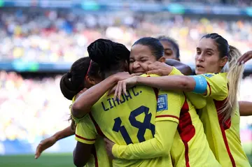 Colombia celebrate their second against South Korea