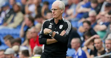 Mick McCarthy of Cardiff City during the Sky Bet Championship match between Cardiff City and AFC Bournemouth at Cardiff City Stadium on September 18, 2021 in Cardiff, Wales. (Photo by Robin Jones - AFC Bournemouth/AFC Bournemouth via Getty Images)