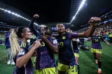 Colombia celebrate at the Women's World Cup