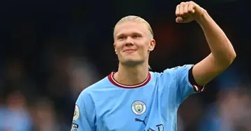 Erling Haaland celebrating.