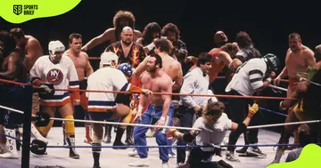 Wrestlers participate in the 1988 Royal Rumble