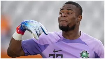 Stanley Nwabili during the CAF Africa Cup of Nations group stage match between Guinea-Bissau and Nigeria. Photo: Visionhaus.