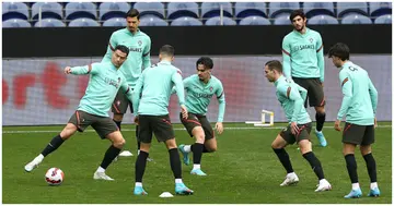 Portugal national team players train at the Estádio do Dragão Stadium before the Portugal v Turkey World Cup Qualifying match. Photo by Huseyin Yavuz.