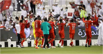 Al-Duhail celebrate after reaching the final of the Amir Cup. Photo: Twitter/@OgadaOlunga.