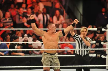 John Cena defeats The Miz at the WWE Monday Night Raw Supershow Halloween event at the Philips Arena