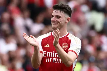 Arsenal won 2-1 on record signing Declan Rice's league debut for the club