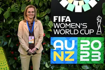 England's coach Sarina Wiegman at the draw for the FIFA Women's World Cup in Auckland on Saturday