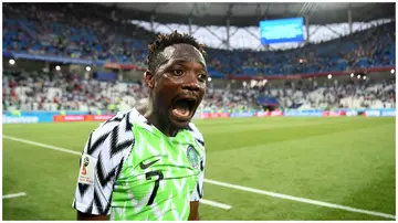 Ahmed Musa of Nigeria celebrates in a past match.  Photo: Michael Regan.