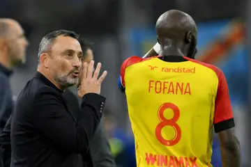 Lens coach Franck Haise (L) and captain  Seko Fofana are driving the club towards a return to Europe