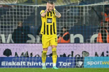 Dortmund captan Marco Reus reacts after his side's 1-1 draw with Bochum on Friday