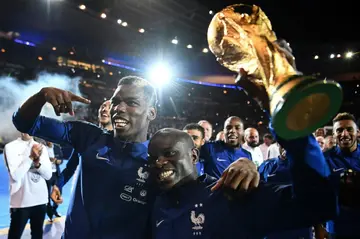N'Golo Kante (right) will miss France's defence of the World Cup