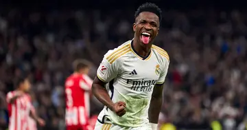 Vinicius Junior scored an equaliser for Real Madrid against Almeria in La Liga.