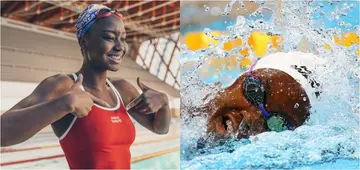 Nigerian swimmer finishes first in heat, breaks national record, but fails to qualify for semi finals