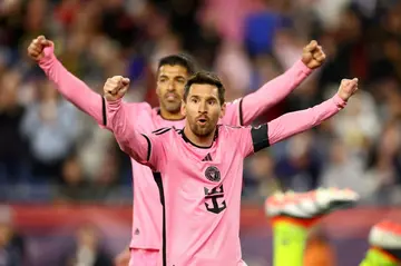 Lionel Messi and Luis Suárez  of Inter Miami were on the scoresheet in a 4-1 win at the New England Revolution on Saturday.