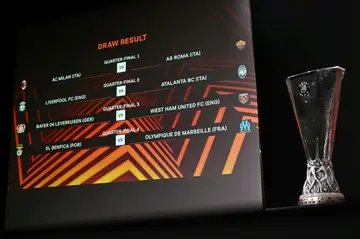 The draw for the Europa League quarter-finals was made on Friday, with Liverpool paired with Atalanta