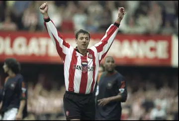 Tissier of Southampton celebrates during the FA Carling Premiership