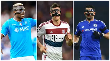 Many iconic players, such as Victor Osimhen and Robert Lewandowski, have played with protective masks after injuries. 