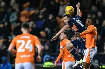 Nottingham Forest's Chris Wood (C) scored the winner at Blackpool