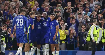 Chelsea players celebrating after scoring a goal. Photo: Getty Images.