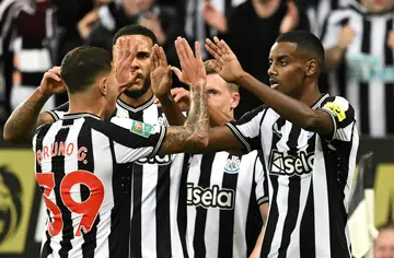 Alexander Isak (right) scored the winner as Newcastle knocked Manchester City out the League Cup