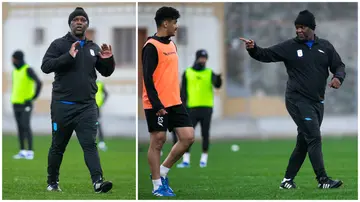 Pitso Mosimane during an Abha FC training session. Photos: @TheRealPitso.