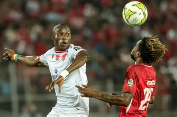 CAF Champions League joint leading scorer Bouly Sambou (L) in action for semi-finalists Wydad Casablanca of Morocco.