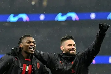 Rafael Leao (L) was one of the stars as Milan knocked out Spurs