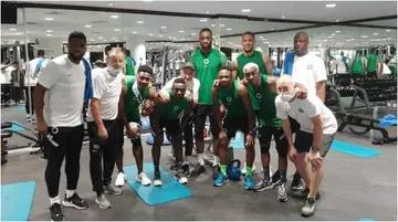 Drama As Viral Video Shows Eko Hotel Staff Trying to Prevent Super Eagles From Using the Gym