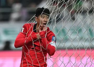 Son Heung-min reacts after a missed chance against Singapore