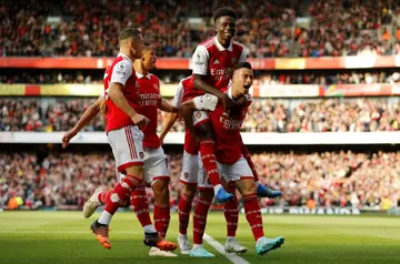 Gabriel Martinelli (right) scored inside a minute of Arsenal's 3-2 win over Liverpool