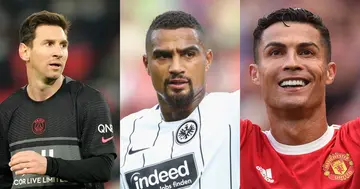Kevin Prince-Boateng, Cristiano Ronaldo and Lionel Messi. SOURCE: @PSG_English @eintracht_eng @ManUtd