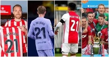 Christian Eriksen, Frenkie De Jong, Lisandro Martinez, Robin Van Persie, Manchester United, Premier League , title, 21