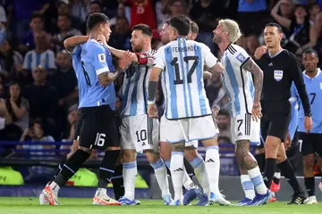 Mathias Olivera, Lionel Messi, Argentina vs Uruguay, 2026 World Cup qualifier