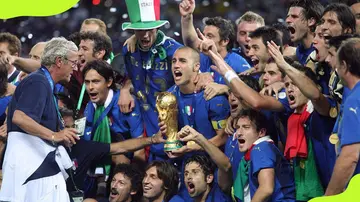 Italy players celebrate winning the 2006 World Cup