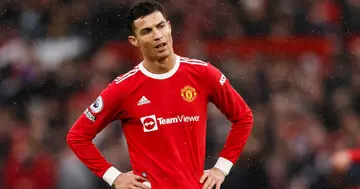 Cristiano Ronaldo looks dejected during the Premier League match between Manchester United and Southampton at Old Trafford on February 12, 2022 in Manchester, United Kingdom. (Photo by Daniel Chesterton/Offside/Offside via Getty Images)