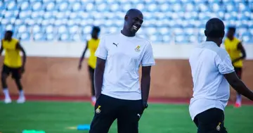 Otto Addo working with the Black Stars. SOURCE: Twitter/ @ghanafaofficial