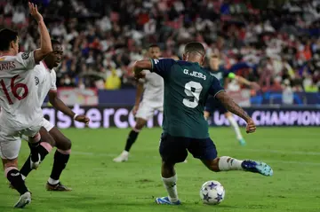 Arsenal's Brazilian forward Gabriel Jesus scored a brilliant goal which helped his team triumph against Sevilla at the Sanchez-Pizjuan