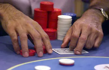 Players prepare for a poker game