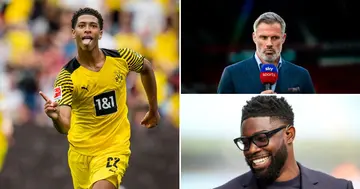 Jude Bellingham, Asks for More, Jamie Carragher, Micah Richards, Duo, Perform, Hey Jude, Live TV, Sport, World, Soccer, Borussia Dortmund, Sevilla