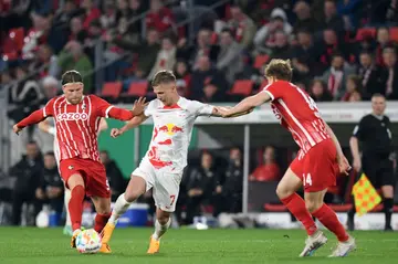 Leipzig midfielder Dani Olmo had a goal and three assists in the first half of his side's dominant German Cup semi final win over Freiburg