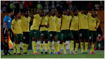 South Africa players during the AFCON 2023 third 3rd place match against DR Congo at Felix Houphouet-Boigny Stadium on February 10, 2024 in Abidjan, Ivory Coast. Photo: MB Media
