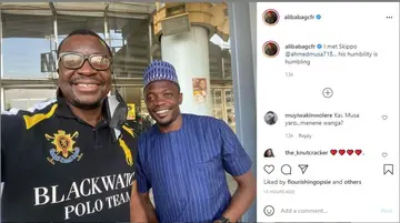 Veteran Nigerian comedian Ali Baba meets Super Eagles captain Ahmed Musa, shares big secret of the footballer